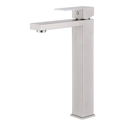sumerain Brushed Nickel Tall Bathroom Vessel Sink Faucet, Water-Saving Lavatory Faucet Single Hole Single Handle, 304 Stainless Steel