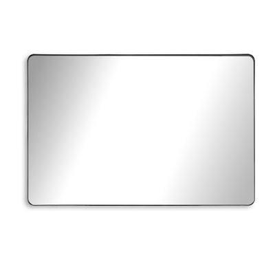 SUMERAIN Bathroom Vanity Mirror 48x32 Inch, Matte Black Aluminum Framed Wall Mirror with Tempered Glass for Large Spaces in Modern or Farmhouse Bathrooms