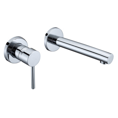 sumerain Single Handle Left-Handed Wall Mount Bathroom Faucet in Chrome