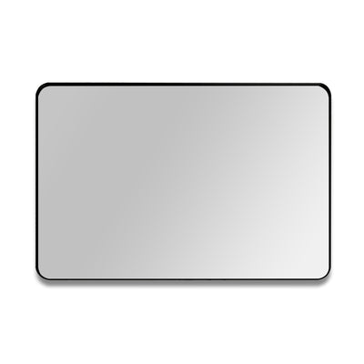 SUMERAIN Matte Black Bathroom Vanity Mirror, 20x30 Inch Tempered Glass Wall Mounted Mirror with Rounded Corners, Hangs Horizontally or Vertically
