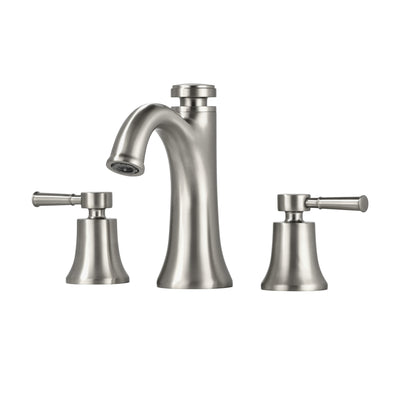 Sumerain Brushed Nickel Bathroom Sink Faucet 3 Hole, Widespread Bathroom Sink Faucet Two Handles, Solid Brass, Temperature Memory