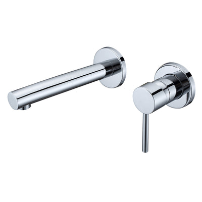 Wall Mount Faucet for Bathroom Sink, Modern Chrome Bathroom Faucet Single Handle with Brass Valve