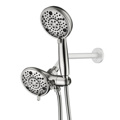 sumerain 3 Way High Pressure Rain Shower Head with Handheld 2-in-1 Combo,Stainless Steel Shower Hose,Brushed Nickel