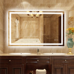 SUMERAIN 48 x 30 Inch LED Bathroom Mirror with Lights, Backlit + Front Lit, 3 Color Temperatures Lighted Vanity Mirror for Wall, Anti-Fog, Dimmable Brightness, Memory Function, Tempered Glass