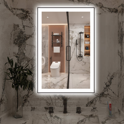 Sumerain 24"x36" LED Bathroom Mirror with Front Lit & Backlit, Smart Dimmable Brightness Vanity Mirror for Wall, Anti-Fog, Memory Function, 3 Color Modes