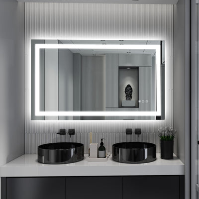 SUMERAIN 40 x 24 Inch LED Bathroom Mirror with Lights, Bathroom Vanity Mirror for Wall, 3 Color Temperatures Lighted Bathroom Mirror with Tempered Glass, Memory Function, ETL Listed