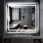 SUMERAIN 40 x 36 Inch LED Bathroom Mirror with Lights, Front & Backlit, 3 Color Temperatures Stepless Dimmable Lighted Vanity Mirror for Wall, Anti-Fog, Memory Function, Shatter-Proof Tempered Glass