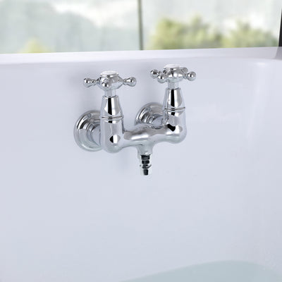 SUMERAIN Torneira para banheira de montagem em parede Vintage Leg Tub Filler 3-3/8 Polegada Centro Alto Fluxo Cromado