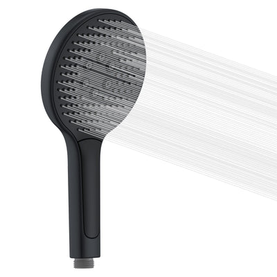 Sumerain Hand Shower Head Black High Pressure Large Handheld Shower, Water-Saving with 3 Jet Types (135mm)