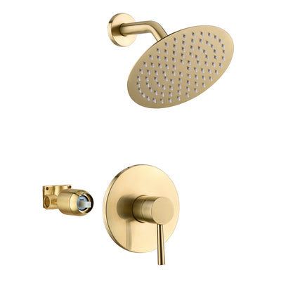 Brushed Gold Shower Faucet Set, Full Metal Design and Rough-in Valve Inclued