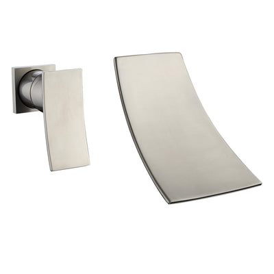 sumerain Brushed Nickel Tub Faucet Waterfall Wall Mount Bathtub Filler Left-Handed Handle