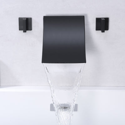 Torneira de enchimento de banheira em cascata com fluxo extra alto, preto fosco, SUMERAIN