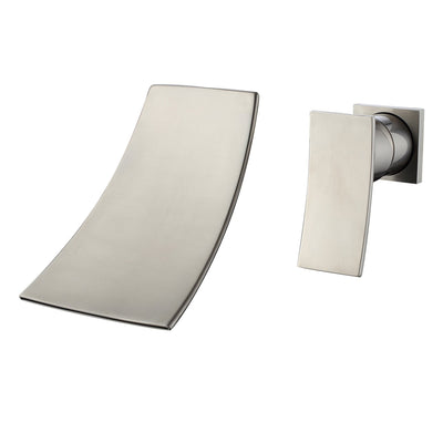 SUMERAIN Wall Mount Bathtub Faucet Brushed Nickel,Waterfall Wall Tub Mounted filler