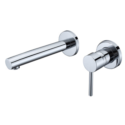 Wall Mount Faucet for Bathroom Sink, Modern Chrome Bathroom Faucet Single Handle with Brass Valve