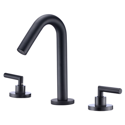 Black Bathroom Faucet,Matte Black Finish,8 Inch Widespread 3 Hole Sink Faucet