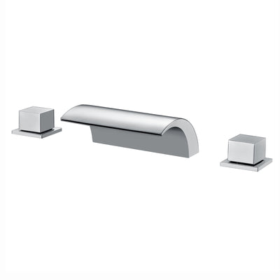 Deck Mount Tub Faucet, 2 Handle Waterfall Roman Tub Faucet, Chrome Finish
