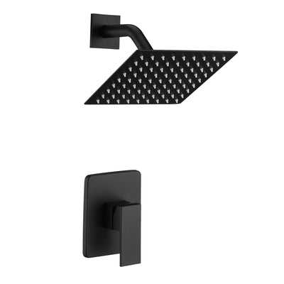 Bathroom Matte Black Shower Faucet Set System with Rough-in Valve