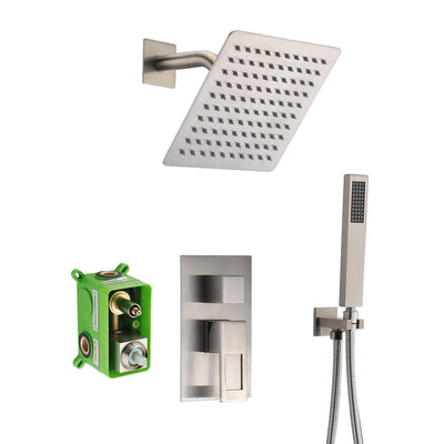 Shower Faucet Brushed Nickel,Rough-in Valve Included and Complete Metal Components