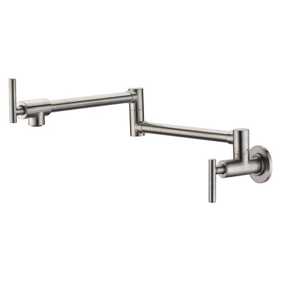 Pot Filler Faucet Wall Mount,Brushed Nickel Finish and Dual Swing Joints Design