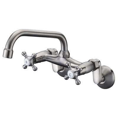 Kitchen Faucet Wall Mount, Brushed Nickel Wall Mounted Faucet 3" to 9" Adjustable Spread
