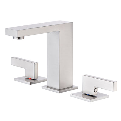 sumerain 8 Inch Widespread Brushed Nickel Bathroom Faucet 2 Handles Lavatory Faucet with Quick Install Hose