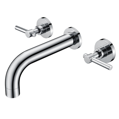 SUMERAIN Wall Mount Bathtub Faucet 3 Hole Tub Filler Faucet With Valve, Chrome Finish